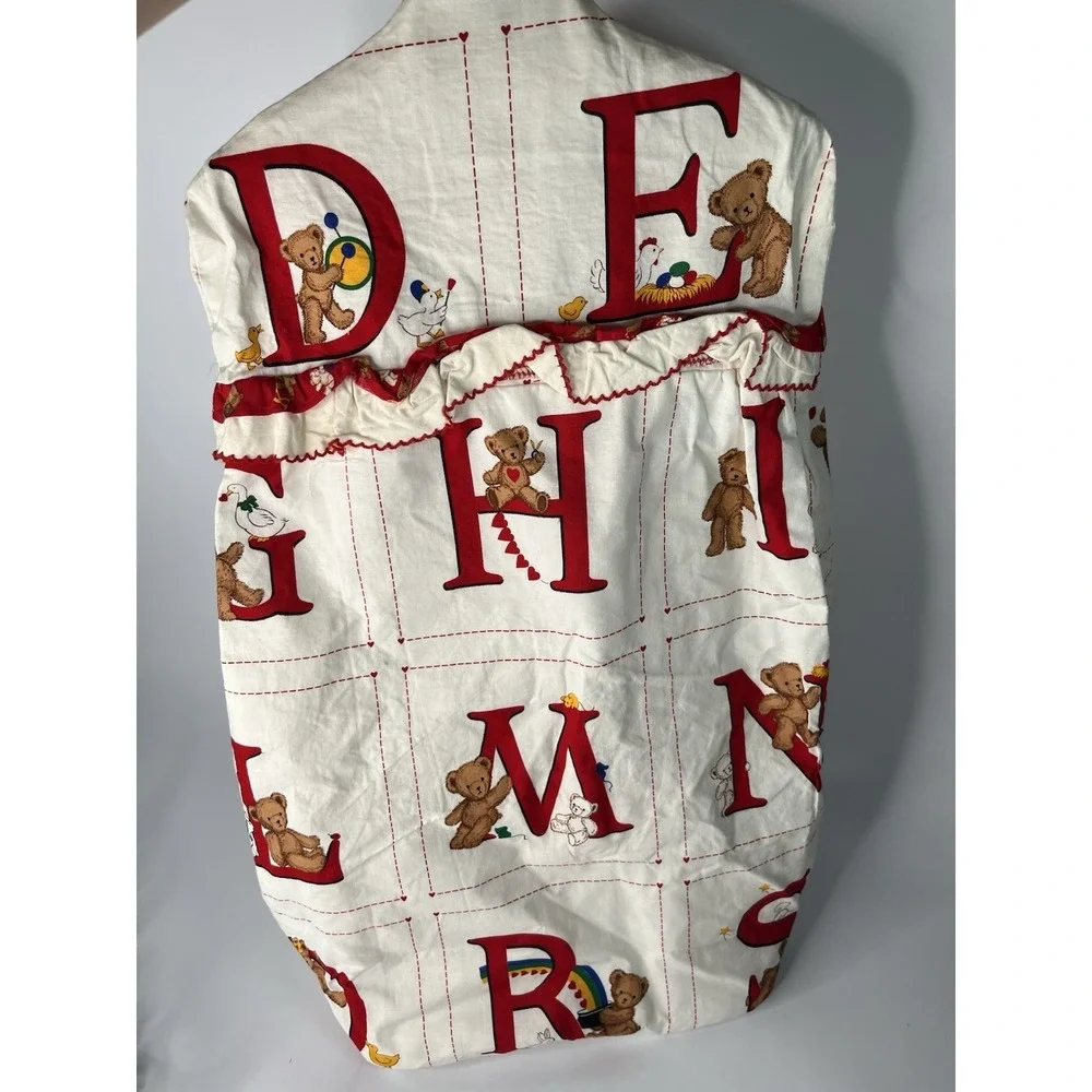 Handmade Alphabet Teddy Bear Baby Nursery ABC Hanging Diaper Stacker